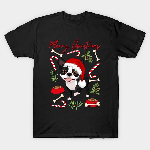 Merry Christmas Bulldog cute dog Seasons Greetings Tis The Season To Be Jolly Cutest puppy T-Shirt by BoogieCreates